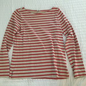 J.Crew Red and White Striped Shirt